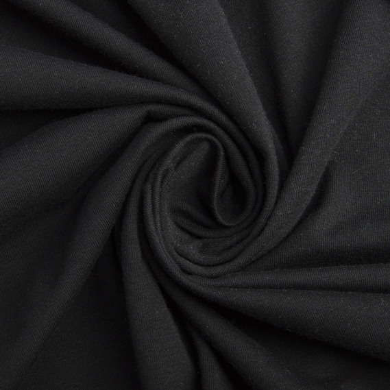 Fabric jersey 180 g/m2 cotton чорний, фото 1 Fabric jersey 180 g/m2 cotton чорний, фото 1