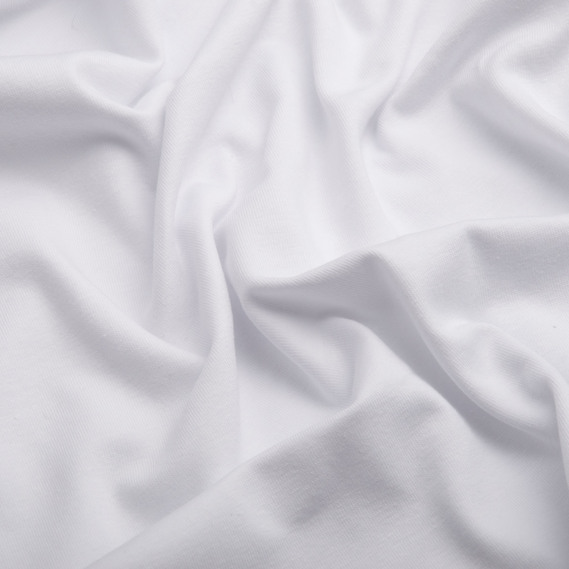 Тканина трикотаж 180 гр/м2 бавовна біла, фото 2 Тканина трикотаж 180 гр/м2 бавовна біла, фото 2