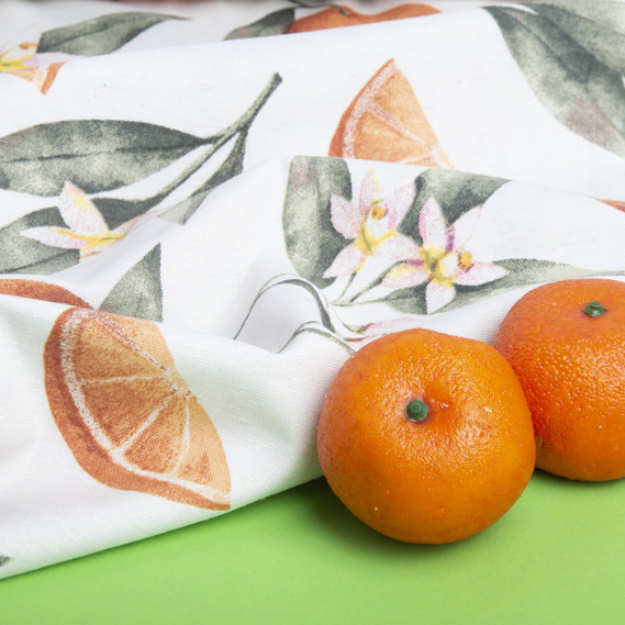 Ткань декоративная хлопок з водоотталкивающей пропиткой, для скатертей, штор, декора  апельсин, фото 3
