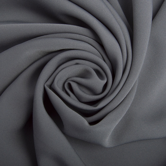 Тканина плательна Wave crep,150 см, для одягу, суконь, костюмів, спідниць темно сіра, фото 1 Тканина плательна Wave crep,150 см, для одягу, суконь, костюмів, спідниць темно сіра, фото 1