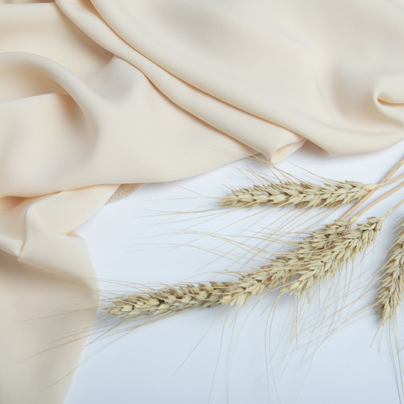 Тканина плательна Wave crep,150 см, для одягу, суконь, костюмів, спідниць айворі, фото 3