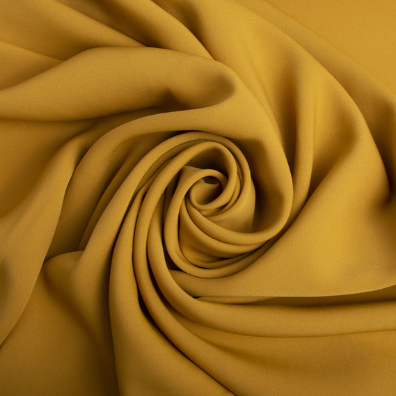Тканина плательна Wave crep,150 см, для одягу, суконь, костюмів, спідниць гірчиця, фото 1