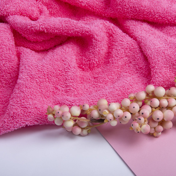 Махрове полотно бавовна 430 гр/м2, махра, бавовна, тканина рушникова, для халатів, махрова натуральна рожеве, фото 3