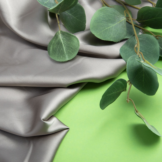 Ткань костюмная SCARLETT light, 145 см, 260 гр/м2, блестящая ткань, ткань для вечернего платья, атласная аткань, шелковая ткань сіро оливкова, фото 3