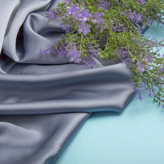 Тканина костюмна SCARLETT light, 145 см, 260 гр/м2, блискуча тканина, тканина для вечірньої сукні, атласна тканина, шовкова тканина світлий денім, фото 2