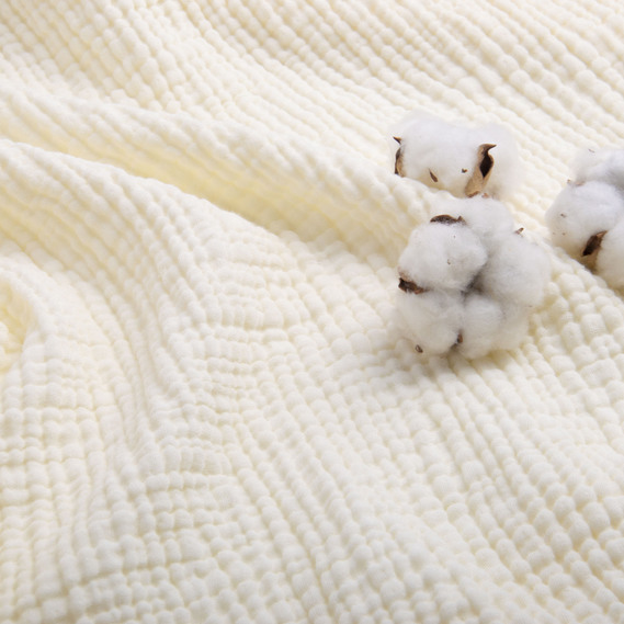 Ткань хлопок плательная Муслин 250 см, 210 гр/м2  4-х слойный для платьев, блузок, юбок, халатов, костюмов крем , фото 3