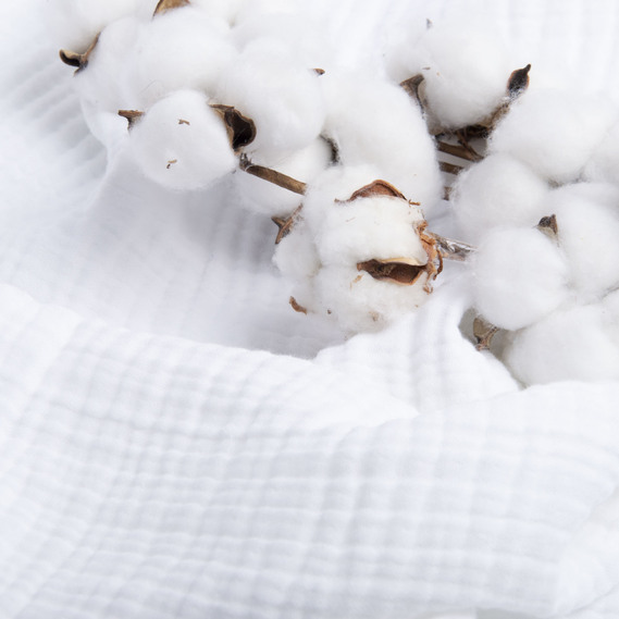 Тканина бавовняна платтяна Муслін 250 см, 210 г/м2 4 шарова для суконь, блузок, спідниць, халатів і костюмів білий, фото 3