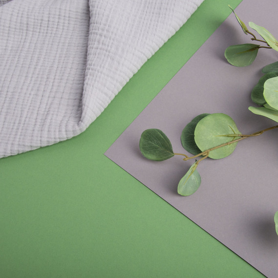 Тканина бавовняна платтяна Муслін 250 см, 210 г/м2 4 шарова для суконь, блузок, спідниць, халатів і костюмів сіра, фото 3