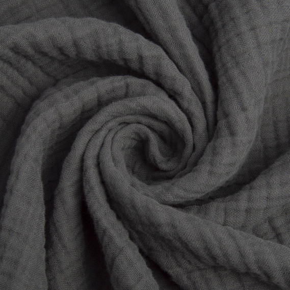 Ткань хлопок плательная Муслин 250 см, 210 гр/м2  4-х слойный для платьев, блузок, юбок, халатов, костюмов т/сіра, фото 1