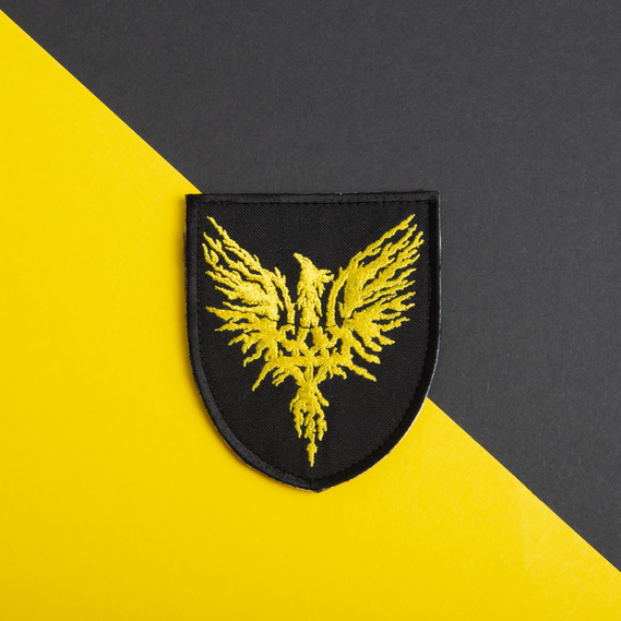 Шеврон нашивка на липучке Феникс, вышитый патч 8х9,5 см жовтий, фото 2 Шеврон нашивка на липучке Феникс, вышитый патч 8х9,5 см жовтий, фото 2