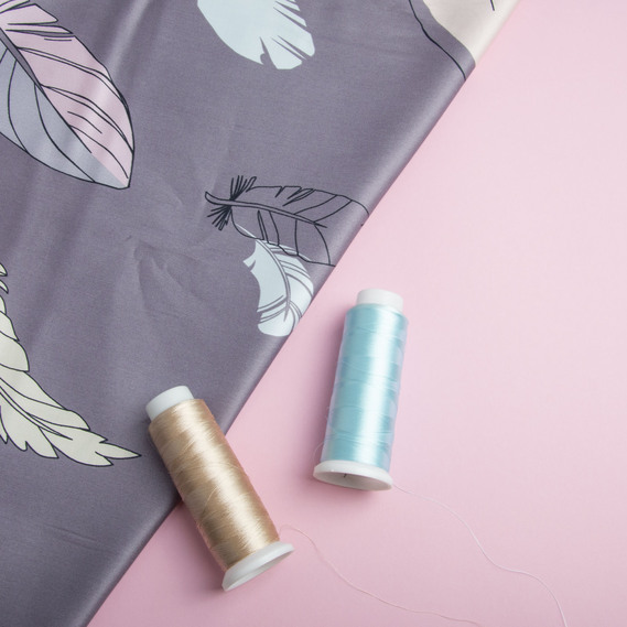 Satin fabric for bed linen cotton 2.4 m папороть сіра, фото 3