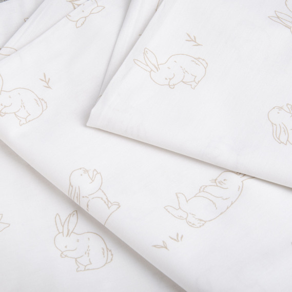 Ranfors coarse calico fabric 1437/10 зайчик беж, фото 2