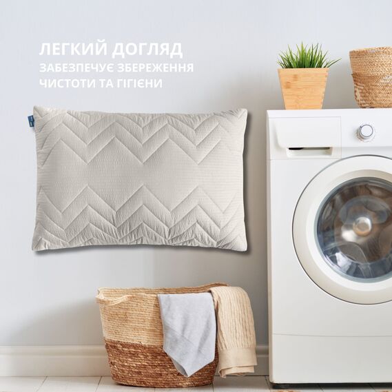 Подушка NORDIC COMFORT+ IDEIA 50х70 см с молнией, антиаллергенная сіра, фото 8