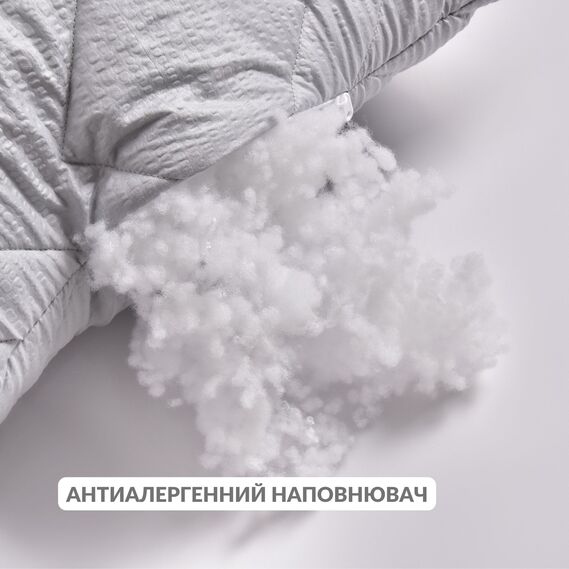 Подушка NORDIC COMFORT+ IDEIA 50х70 см с молнией, антиаллергенная сіра, фото 11