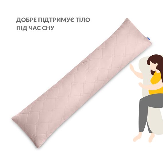Подушка для сна и отдыха CUBE IDEIA 40x135 cм, подушка для тела, длинная подушка, антиаллергенная беж, фото 4