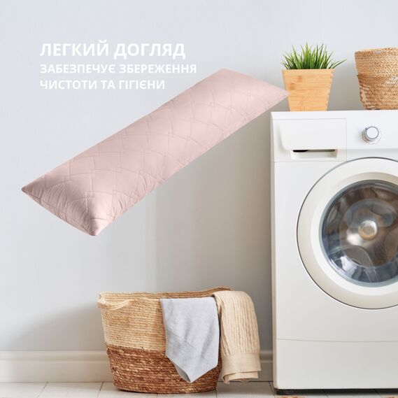 Подушка для сна и отдыха CUBE IDEIA 40x135 cм, подушка для тела, длинная подушка, антиаллергенная беж, фото 6