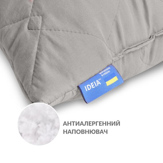 Подушка для сна и отдыха CUBE IDEIA 40x135 cм, подушка для тела, длинная подушка, антиаллергенная св.сірий, фото 3