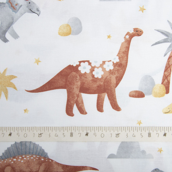 Ranfors coarse calico fabric 26334 діно молоко, фото 5