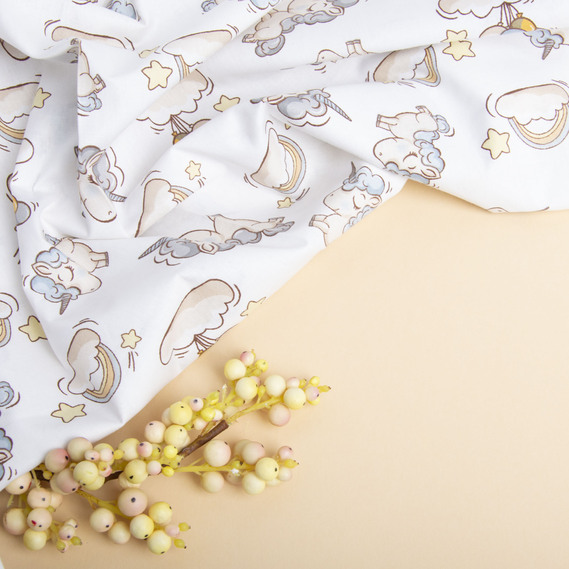 Ткань бязь ранфорс для постельного белья, хлопок, 130 гр/м2, 240 см 10061/2 единоріг, фото 3