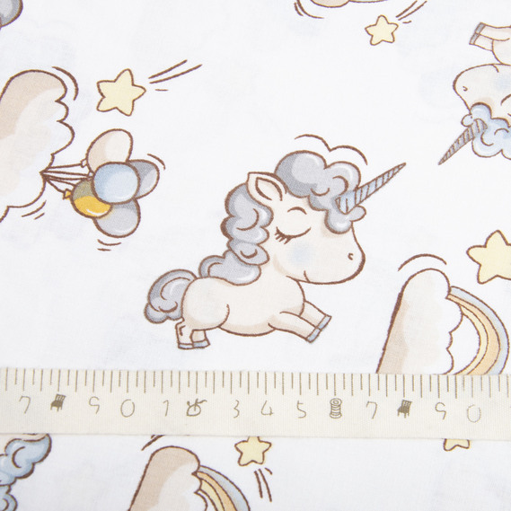 Ткань бязь ранфорс для постельного белья, хлопок, 130 гр/м2, 240 см 10061/2 единоріг, фото 4