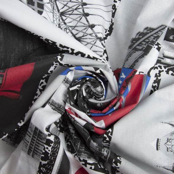 Тканина бязь ранфорс для постільної білизни 2,4 м V-G5639/1 LONDON, фото 1