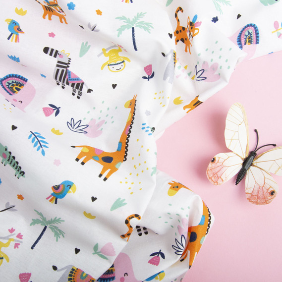 Calico fabric 2.4 Selonya V-26648/1 Африка біла, фото 3