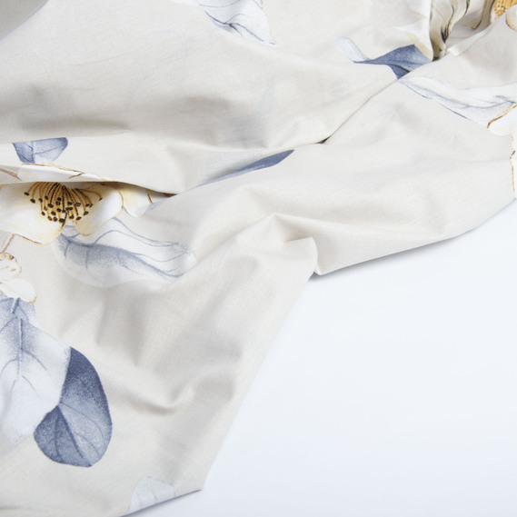 Ткань бязь ранфорс для постельного белья 2,4 м V-26915/8 Магнолія беж, фото 3