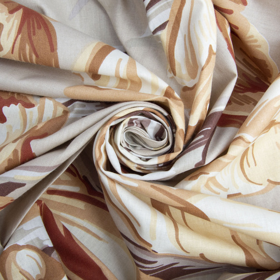 Тканина бязь ранфорс для постільної білизни 2,4 м V-26403/21 тюльпан беж, фото 1