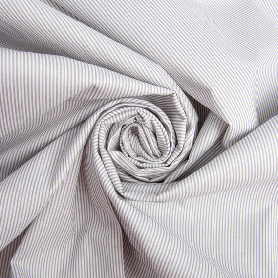 Ткань бязь ранфорс для постельного белья 2,4 м V-1043/43 смужки дрібні сірі, фото 1