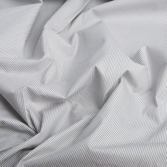 Ткань бязь ранфорс для постельного белья 2,4 м V-1043/43 смужки дрібні сірі, фото 2