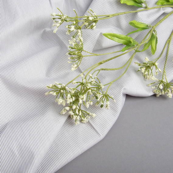 Ткань бязь ранфорс для постельного белья 2,4 м V-1043/43 смужки дрібні сірі, фото 3