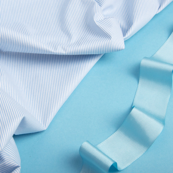 Ткань бязь ранфорс для постельного белья 2,4 м V-М01026/6 смужки дрібні блакит, фото 3 Ткань бязь ранфорс для постельного белья 2,4 м V-М01026/6 смужки дрібні блакит, фото 3