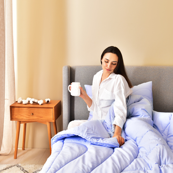 OASIS TM IDEIA bed linen set one and a half with blanket 140x210 cm, pillowcase 50x70 cm and sheet 150x220 cm лаванда, фото 9