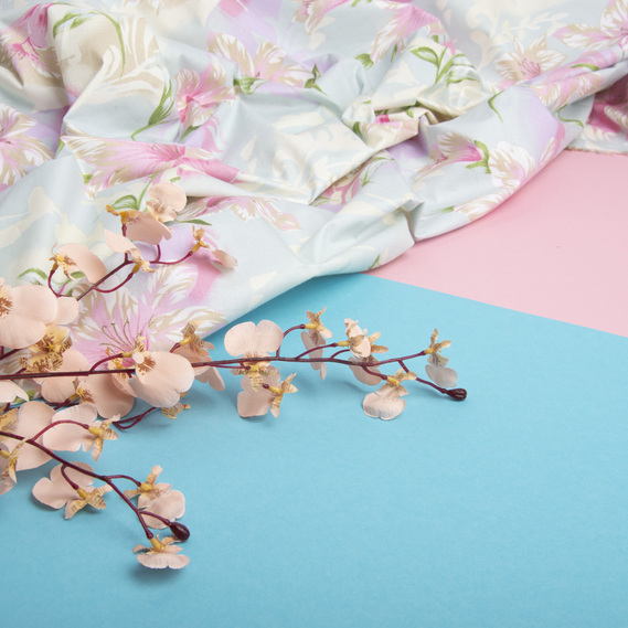 Calico fabric 2.2 Tik Лілія JS-100-004 м`ята, фото 3