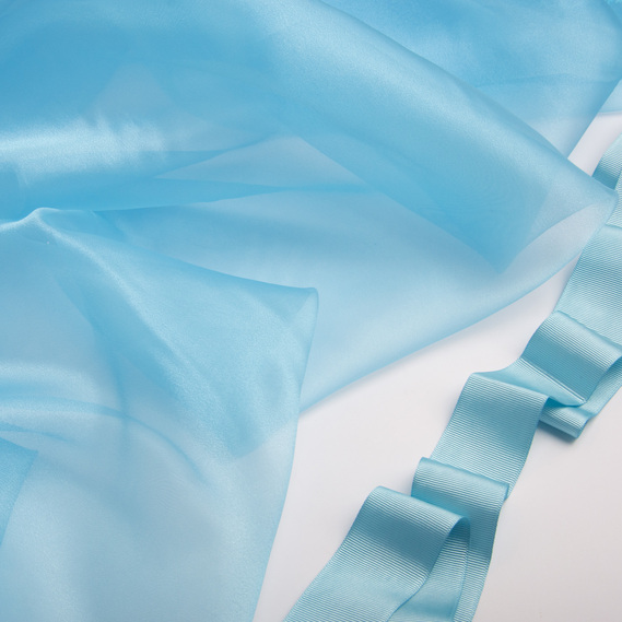 Тканина органза блакитно/бірюзова, фото 3