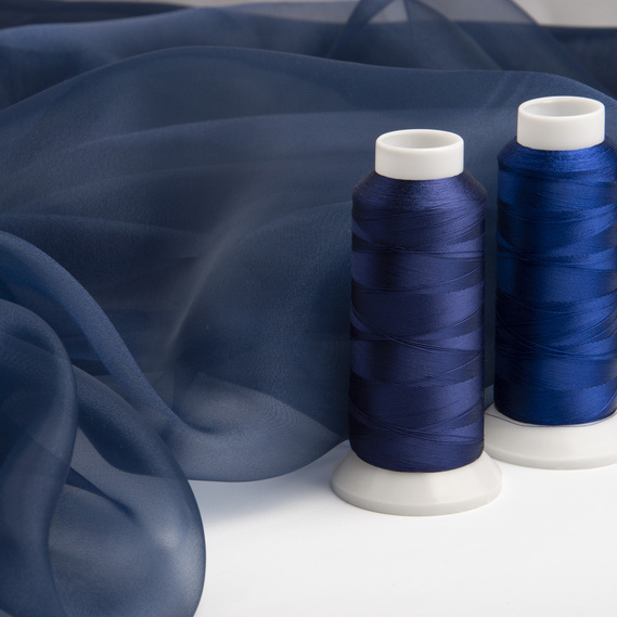 Тканина органза т/синя, фото 3