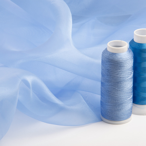 Тканина органза блакитна, фото 3