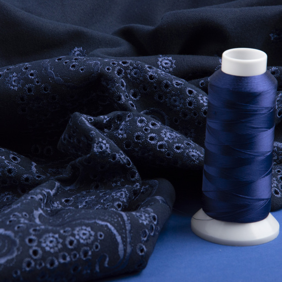 Тканина костюмна WT-14489 Орлена темно синя, фото 3