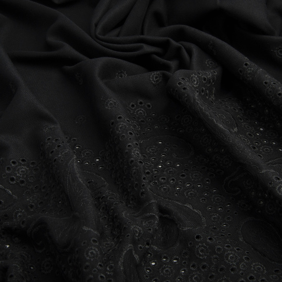 Тканина костюмна WT-14489 Орлена чорна, фото 2