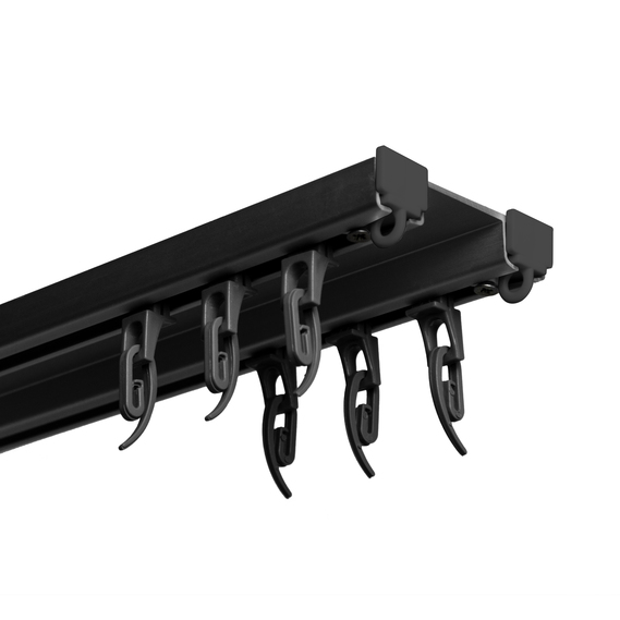 Карниз потолочный 1,8 м IDEIA двойной усиленный алюминиевый чорний, фото 1 Карниз потолочный 1,8 м IDEIA двойной усиленный алюминиевый чорний, фото 1