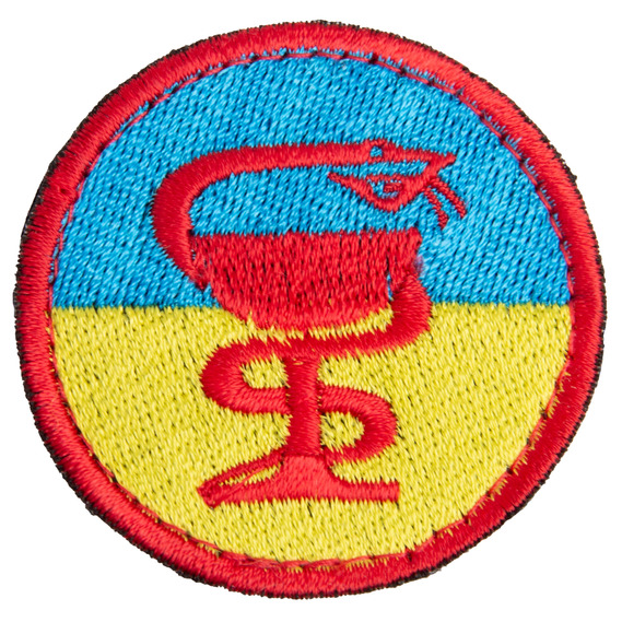 Шеврон нашивка на липучке медицинский 5х5 см жовто/блакит, фото 1