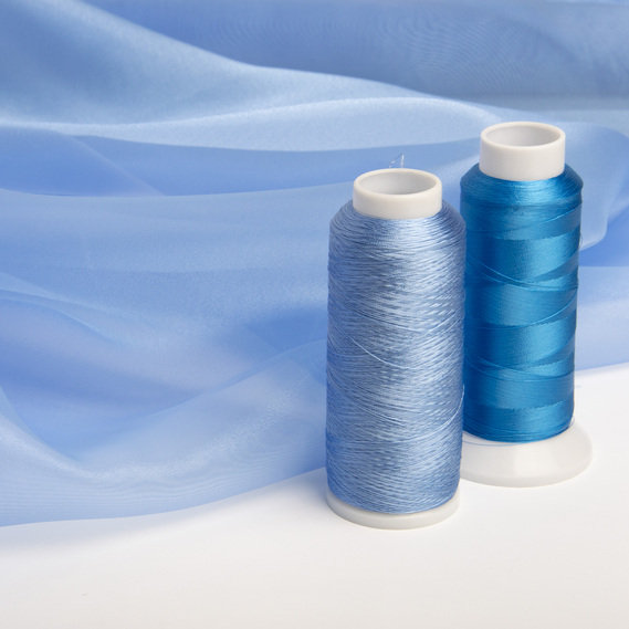 Organza fabric т/блакитна, фото 3