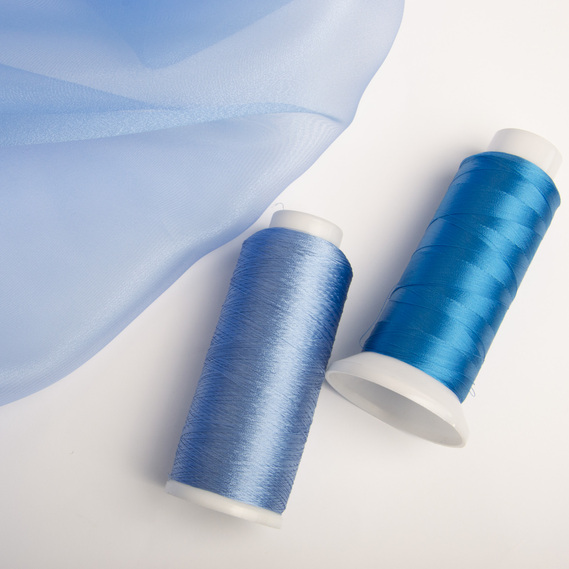 Organza fabric т/блакитна, фото 4