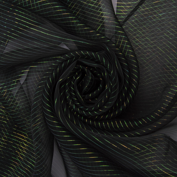 Тканина органза хамелеон смуги т/зелена, фото 1