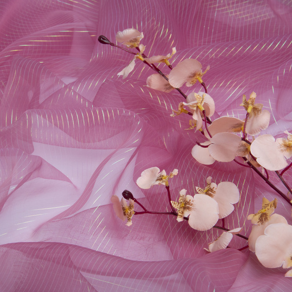 Тканина органза хамелеон смуги св/фрез, фото 3