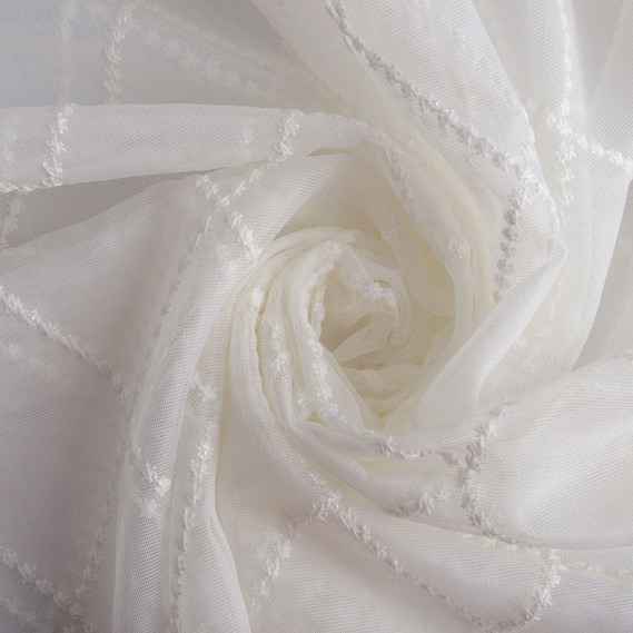 Тюль фатин с вышивкой Ромб V-KREM, фото 1 Тюль фатин с вышивкой Ромб V-KREM, фото 1