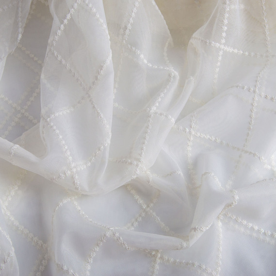 Тюль фатин с вышивкой Ромб V-KREM, фото 2 Тюль фатин с вышивкой Ромб V-KREM, фото 2