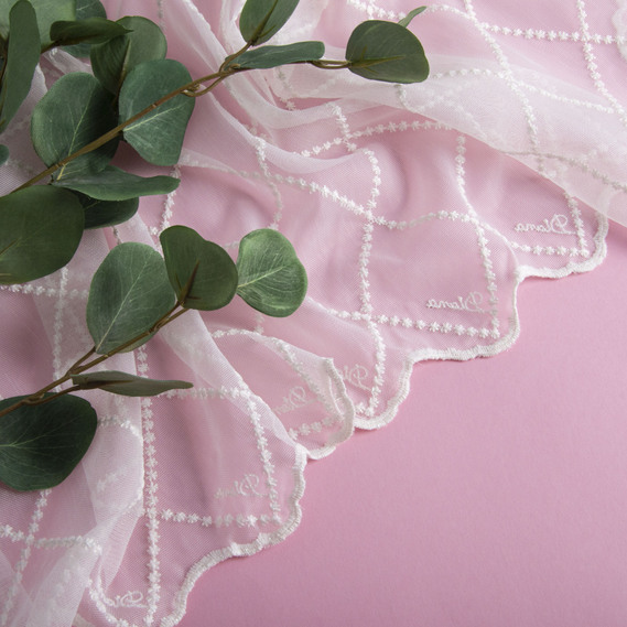 Тюль фатин с вышивкой Ромб V-KREM, фото 3 Тюль фатин с вышивкой Ромб V-KREM, фото 3