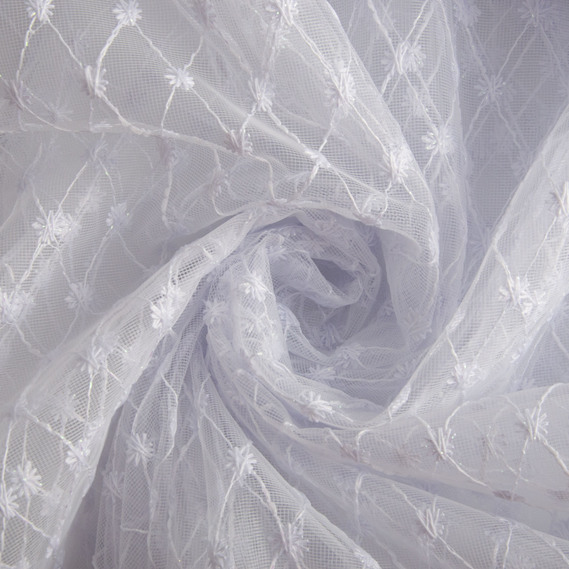 Тканина тюль фатин з вишивкою V-beyaz , фото 1 Тканина тюль фатин з вишивкою V-beyaz , фото 1