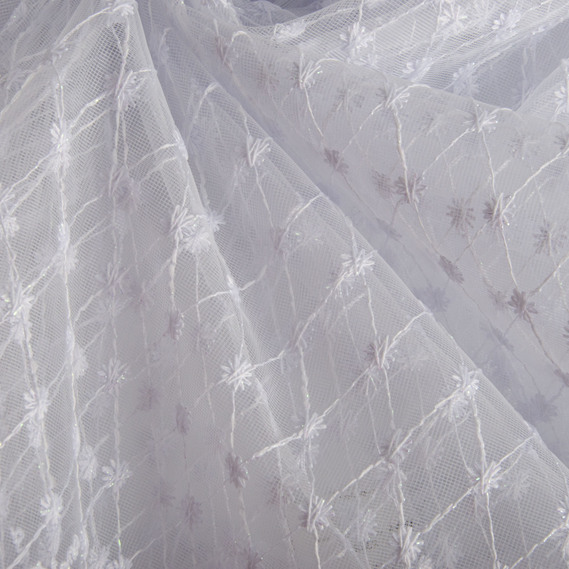 Тканина тюль фатин з вишивкою V-beyaz , фото 2 Тканина тюль фатин з вишивкою V-beyaz , фото 2